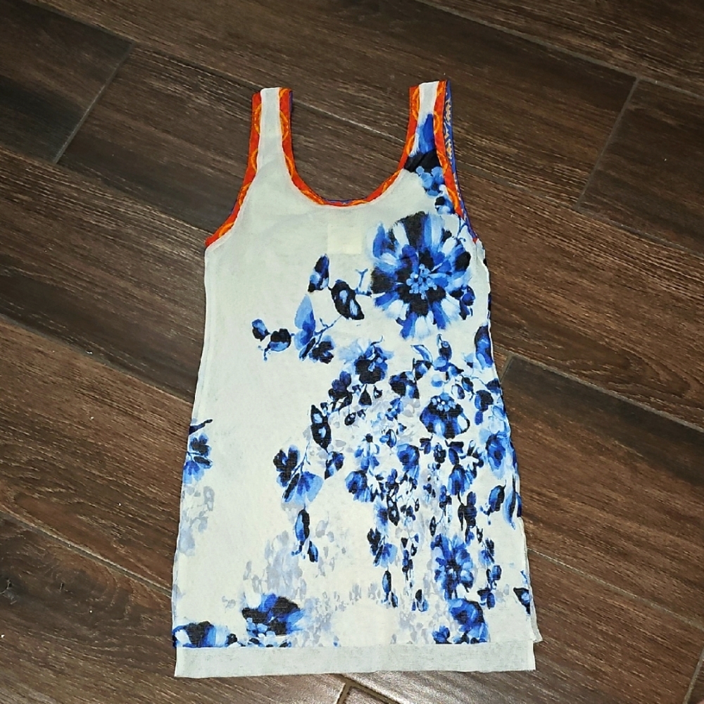 FUZZI ITALY SHEER TOP TANK BEAUTIFUL Sz M
